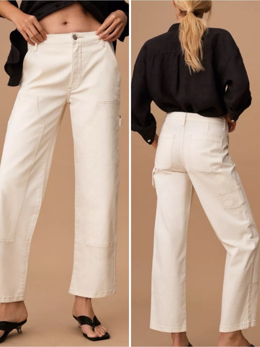 Pistola Ashton Utility Carpenter Double Knee Pants in Vanilla Sz 27 🧡🎀